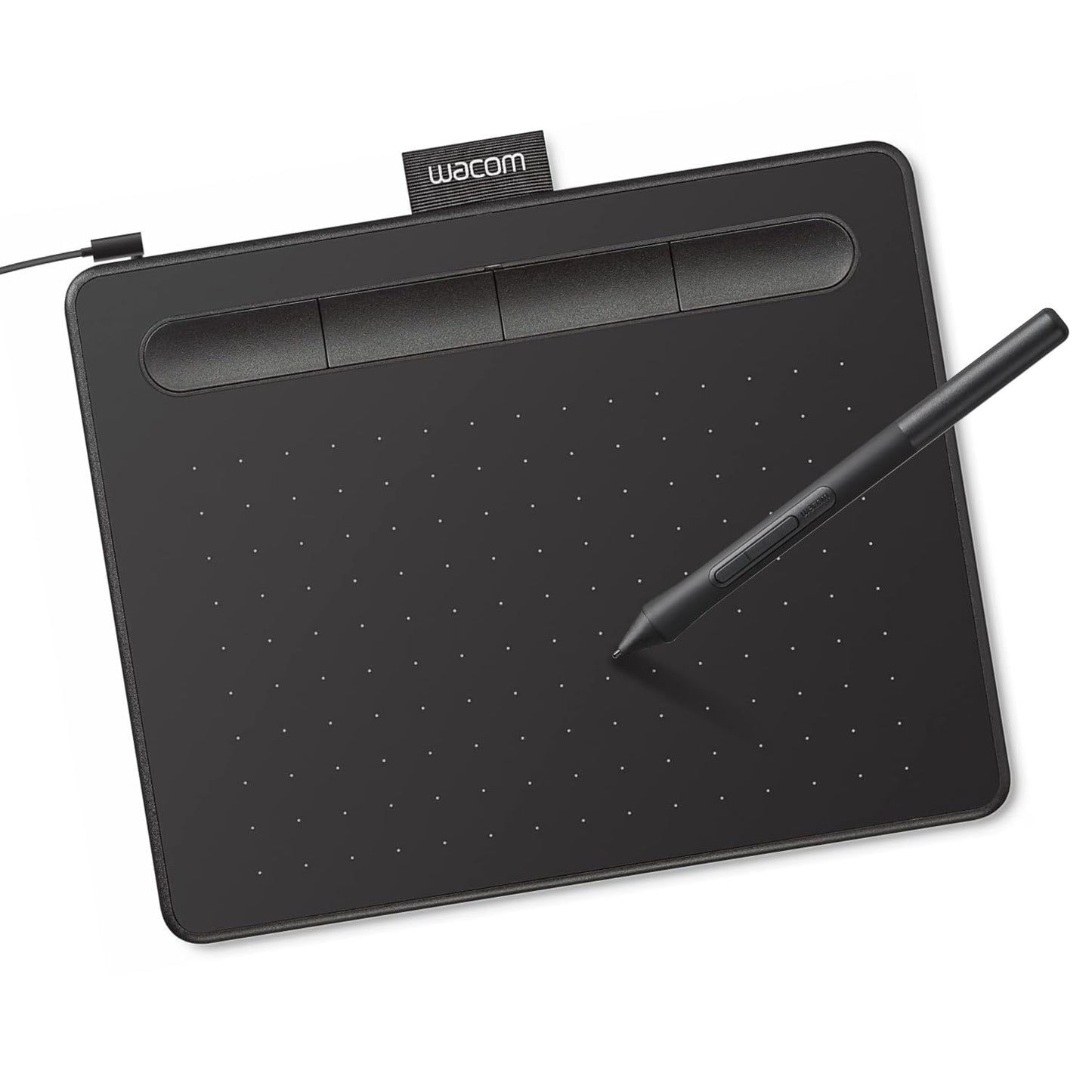 Wacom Intuos Small CTL4100 Graphics Tablet, 4096 Levels, USB-A, Without Bluetooth, Black