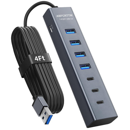 ABFCRTTW 4Ft 7-Port USB Hub 3.0 Model HB436