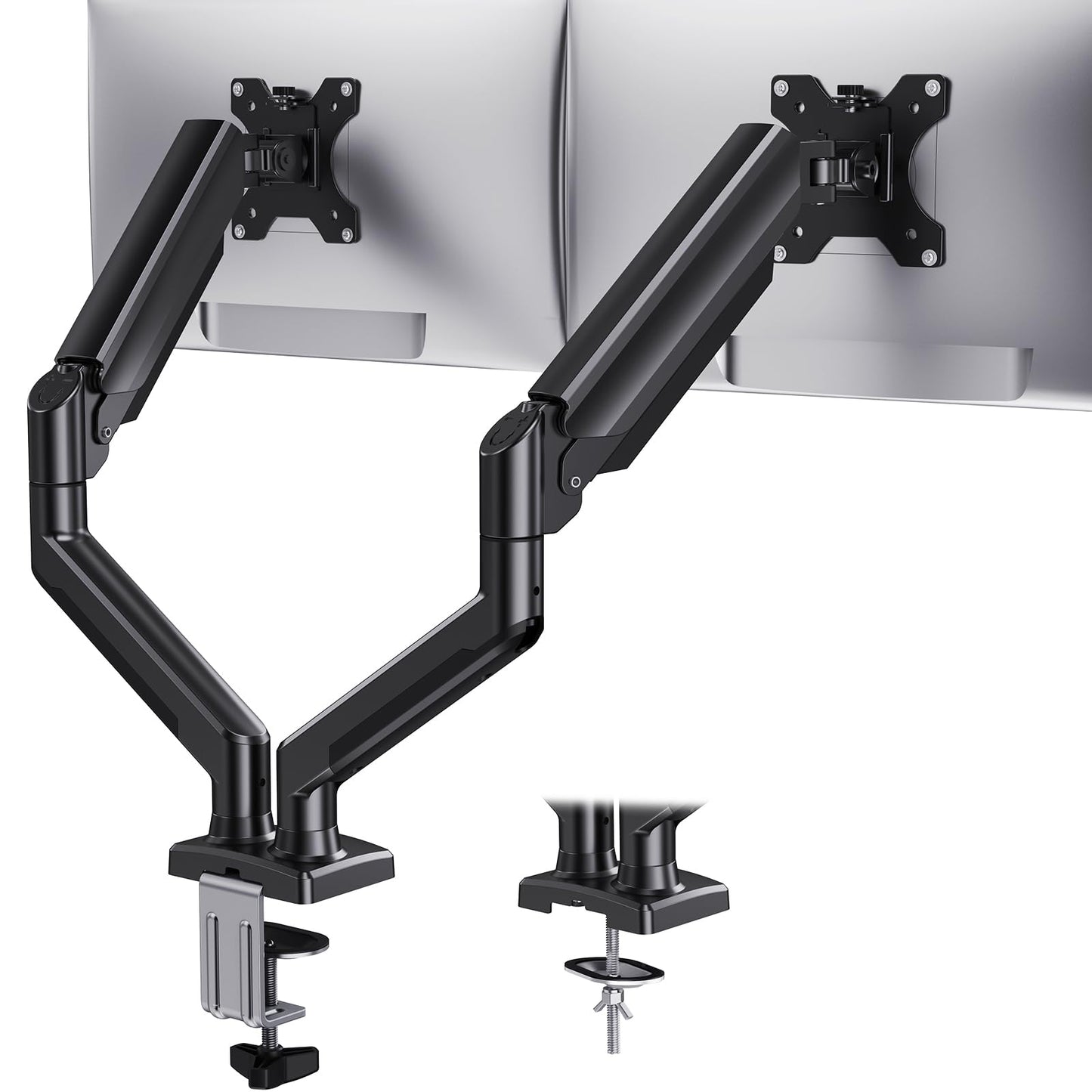 HUANUO 32 Inch Dual Monitor Arm HNDS18 Mount Adjustable Height Tilt Swivel VESA 75mm 100mm