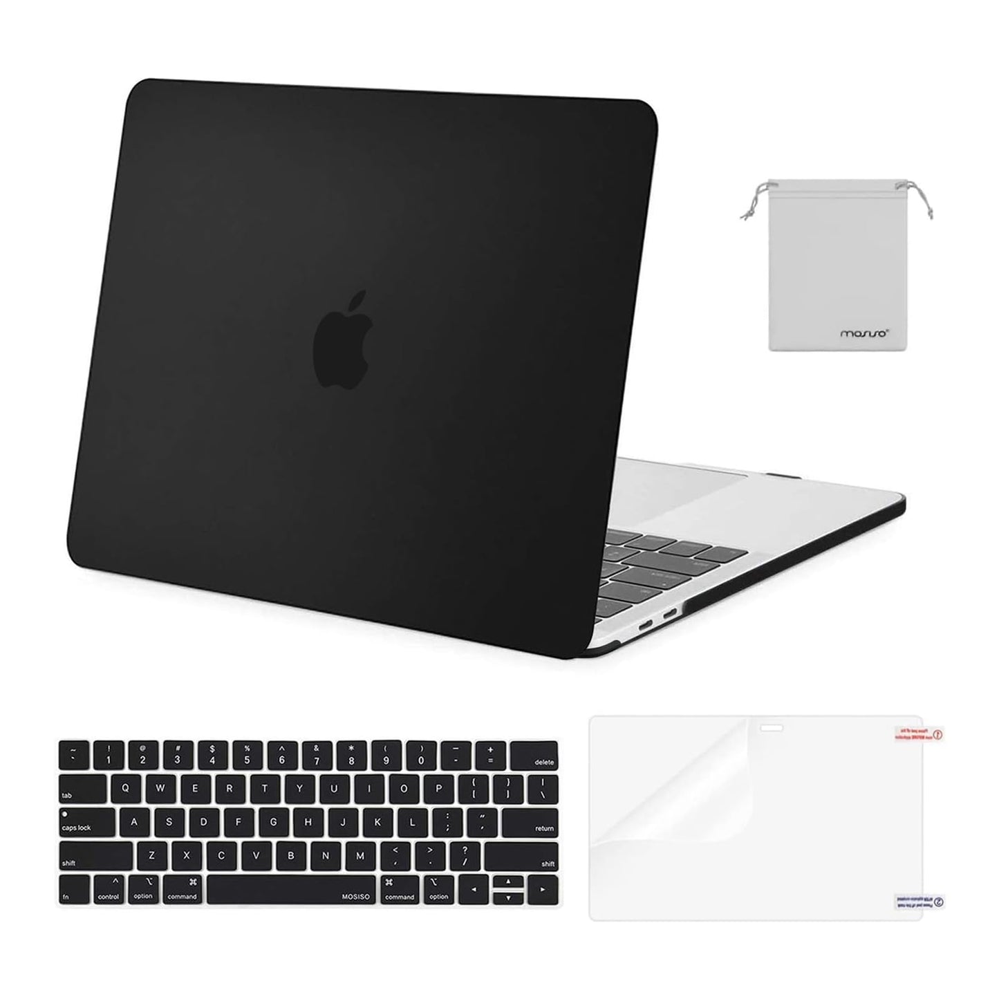 MOSISO MacBook Pro 13 inch Case FBA_MO-4IN1-NEW-13MBP-Black Hard Shell Black