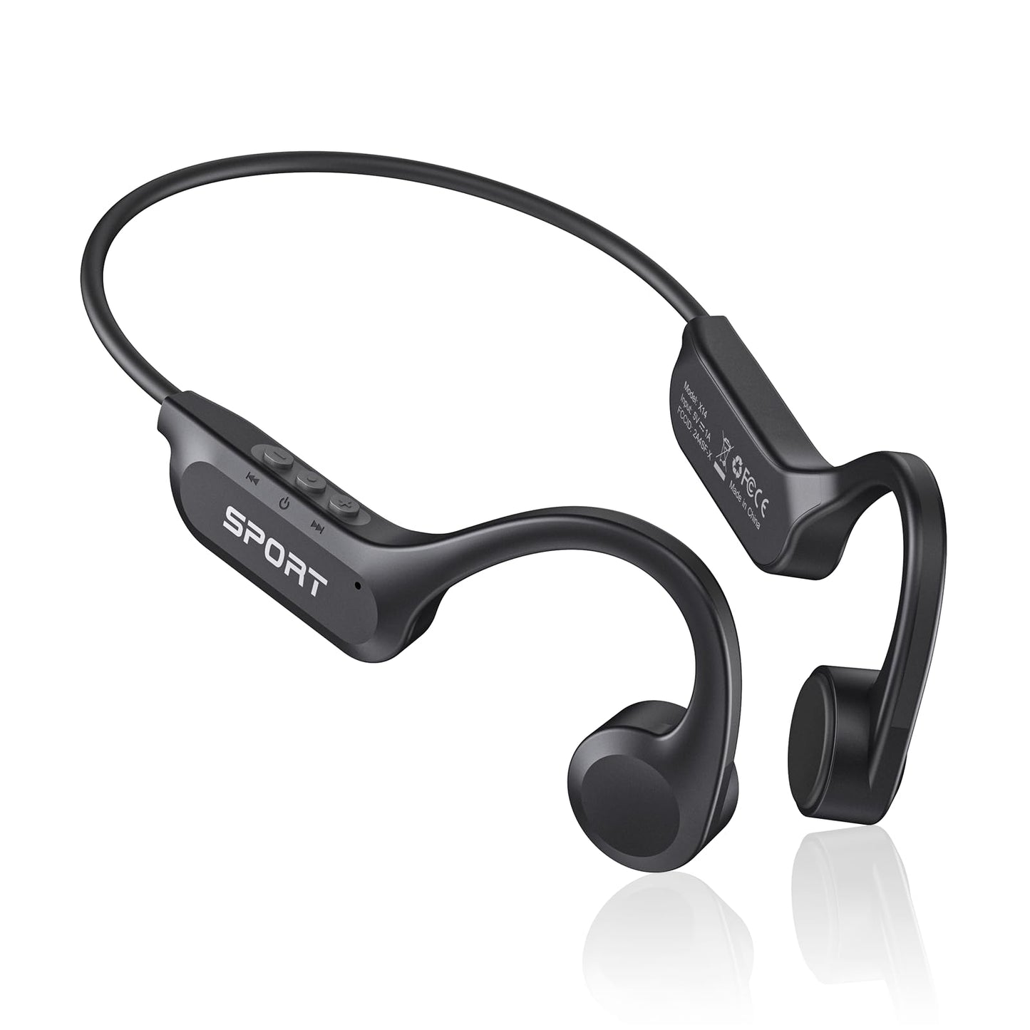 CXK X14 Bone Conduction Headphones Black Bluetooth 6.0 Open Ear 10 Hours Playtime