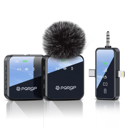PQRQP Wireless Lavalier Microphone GT19 USB-C/3.5 mm Jack/Lightning Omnidirectional