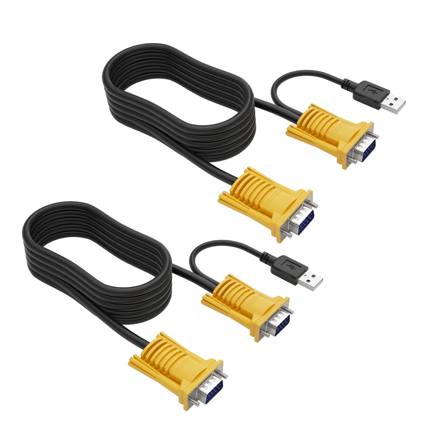 MT-VIKI 6ft KV18-2 USB VGA KVM Cable Connector Male-to-Male Data Transfer Indoor