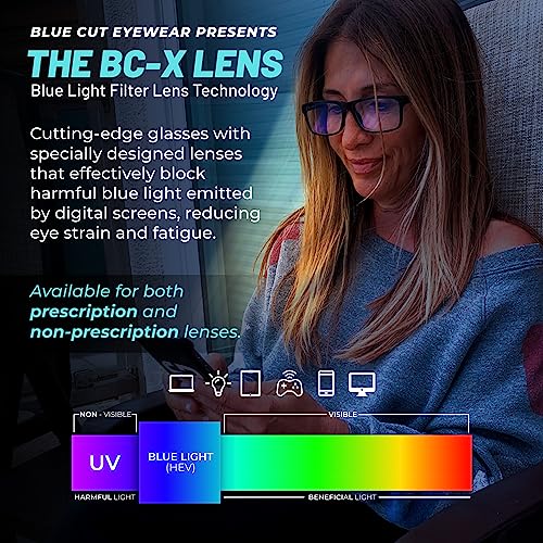 BLUE CUT Large FRED 55mm 17mm 45mm 140mm Blue Light Blocking Glasses