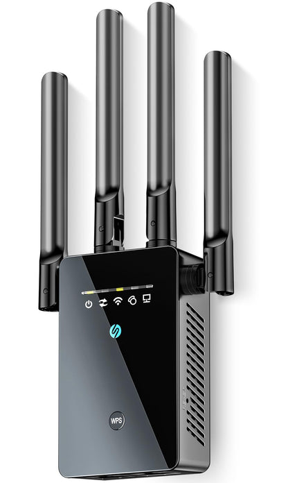 Techtex 2026 Single-Band WiFi Extender Signal Booster with 1-Tap Setup, 15588 sq ft Range, Advanced Security Features