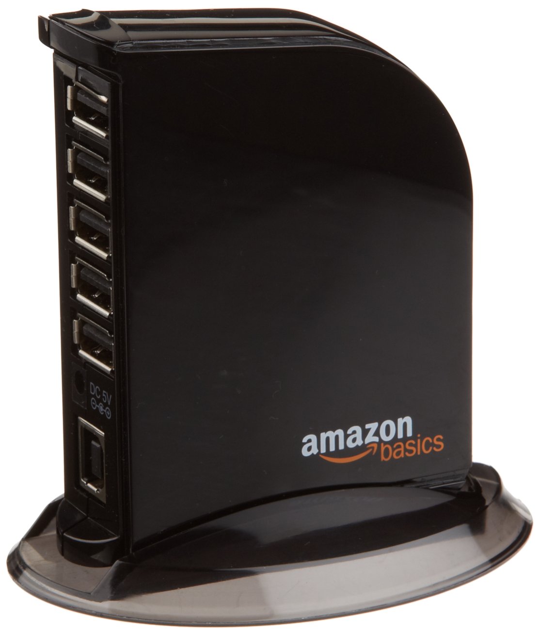Amazon Basics 7-Port USB 2.0 Hub Tower, Model HU2W70E1, Black