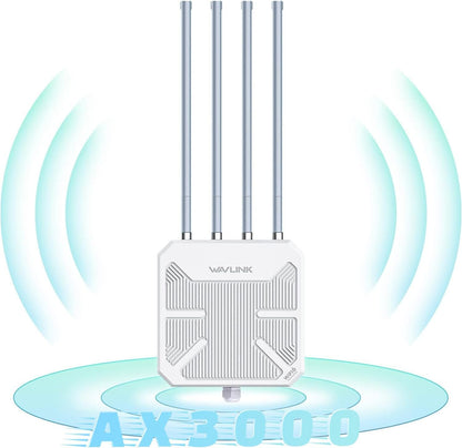 WAVLINK AX3000 WiFi 6 Outdoor Access Point, Dual-Band, 3000 Mbps, IP67 Waterproof, Supports 256 Devices