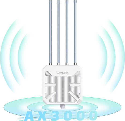 WAVLINK AX3000 WiFi 6 Outdoor Access Point, Dual-Band, 3000 Mbps, IP67 Waterproof, Supports 256 Devices