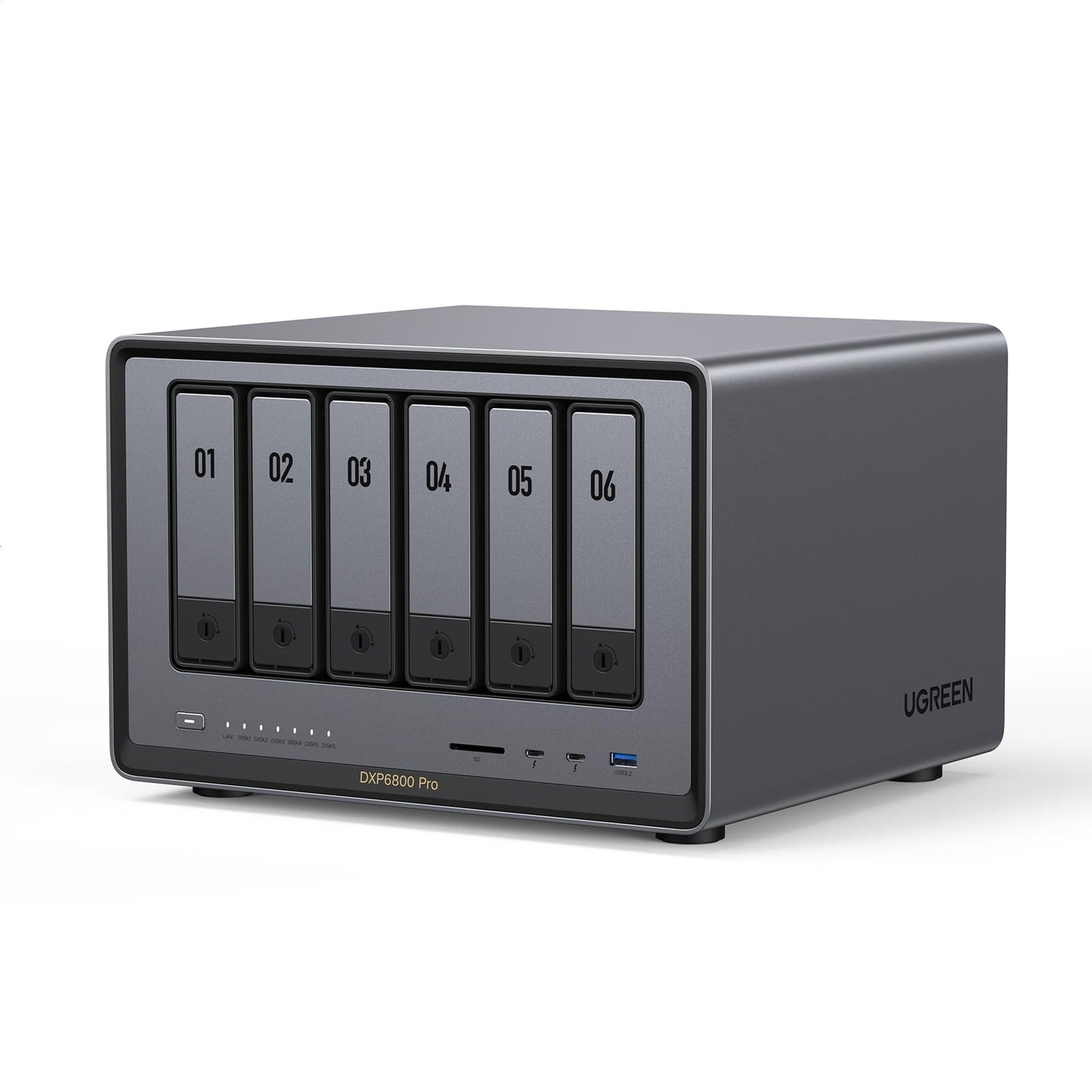 UGREEN 6-Bay DXP6800 Pro NAS, Intel 10-Core i5-1235U, 8GB DDR5, 128GB SSD, Dual 10GbE, Up to 208TB Storage