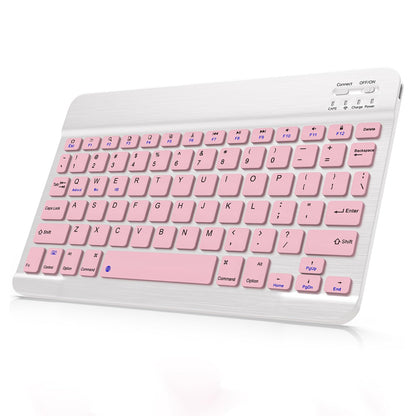LOOBOAKY Wireless Keyboard QWERTY 78 Keys Pink Ergonomic Bluetooth Rechargeable for Tablets