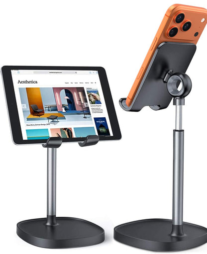 LISEN 4.33 x 4.33 x 8.53 inches Stand Alone Adjustable Phone Holder LE752 Black
