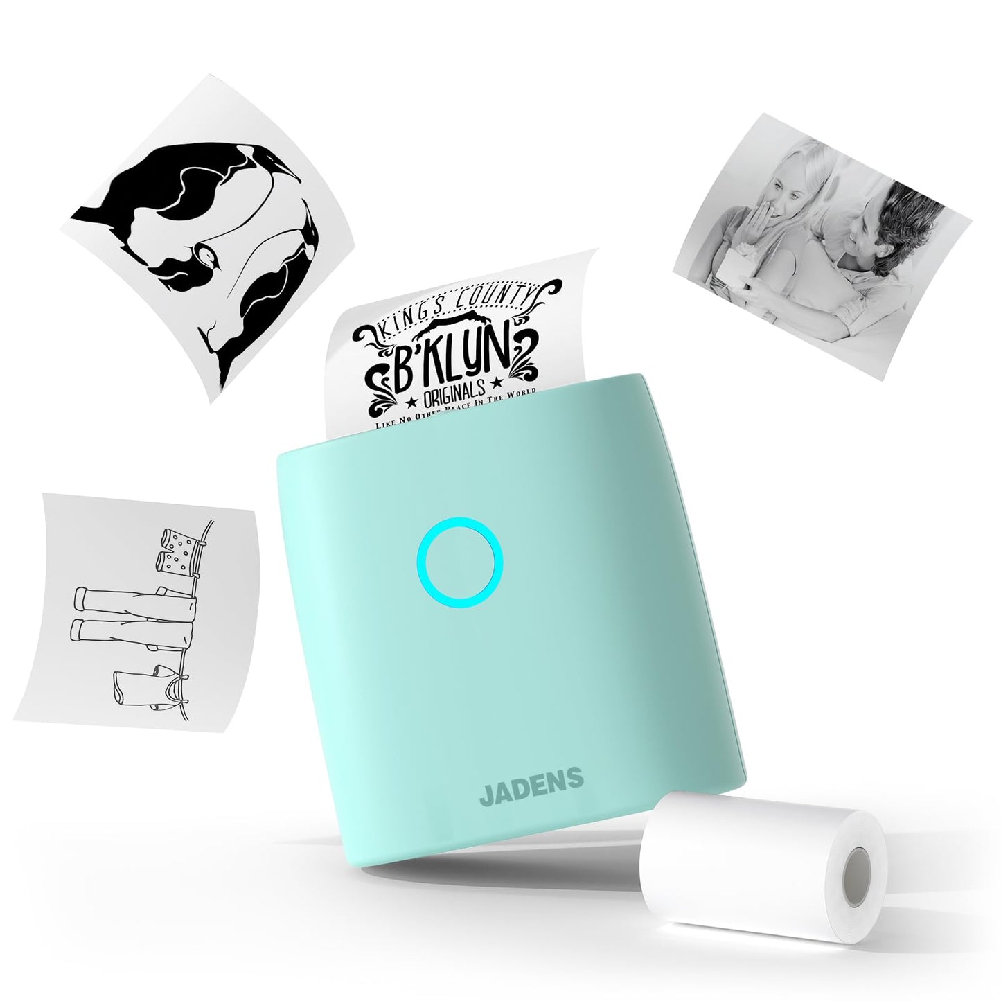 JADENS 2inch JD21 Monochrome Thermal Sticker Printer with Bluetooth Connectivity