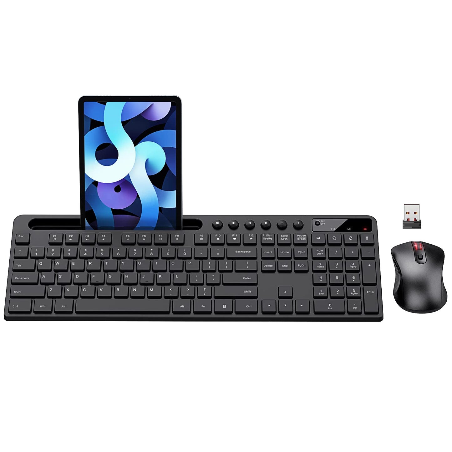 MARVO Wireless Ergonomic Keyboard and Mouse Combo Radio Frequency Compatibility with Laptops and Smartphones