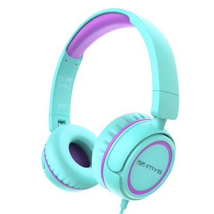 IMYB Kids Headphones V1, On-Ear Headphone, 85dB Volume Limiting, Green, 3.5mm Jack