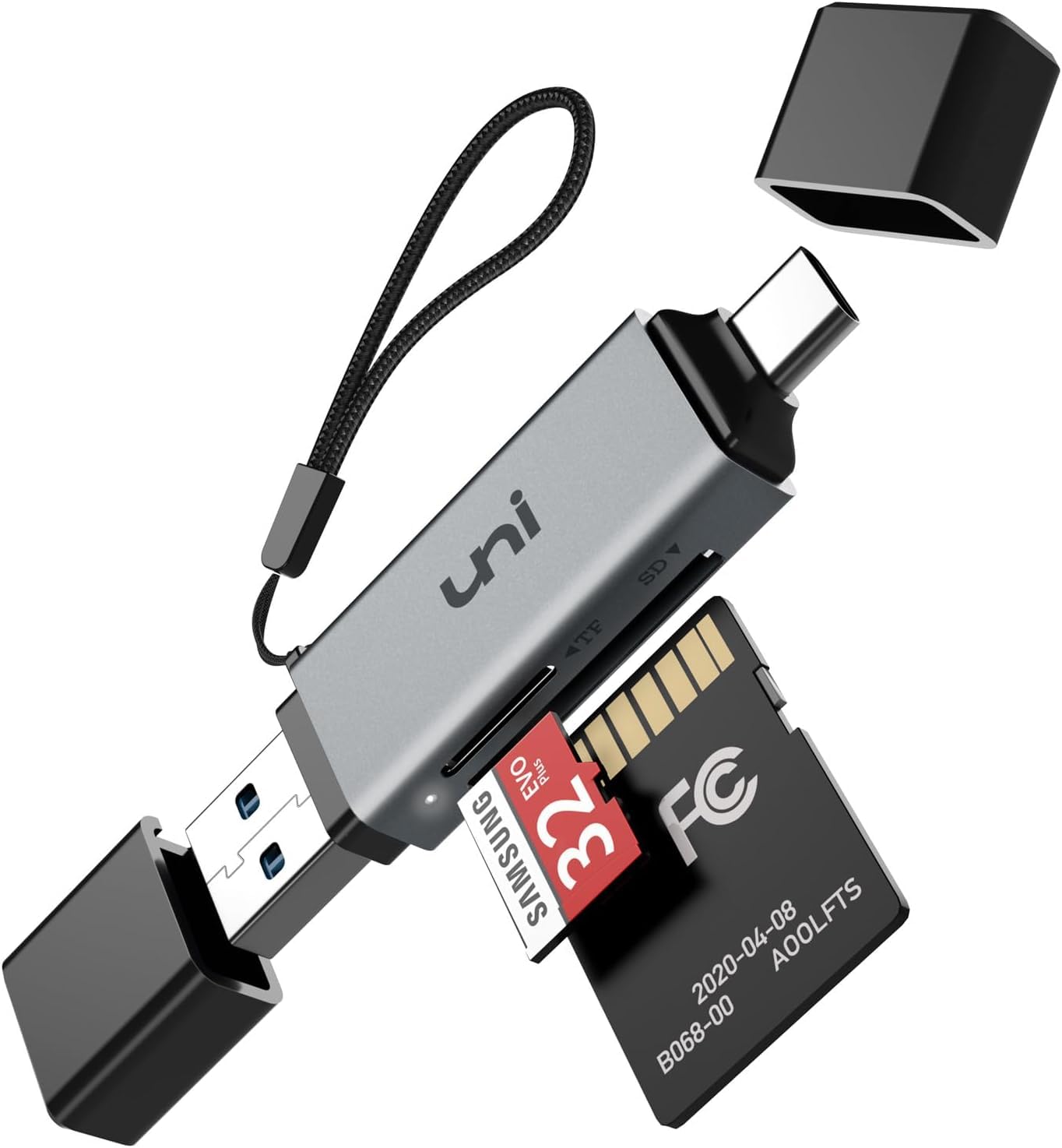 uni 2-Slot SD Card Reader UNICASD01 USB 3.0 Dual-Slot USB Type C Adapter