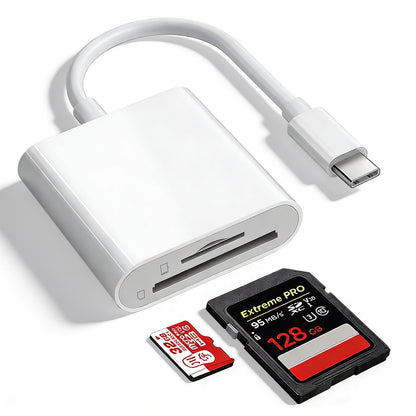 SXRBSSM Compact Dual Slot SD Card Reader USB Type C Designed for iPhone, iPad, and Mac, Transfer Rate 48 Mbps, Model Dandanbao-02