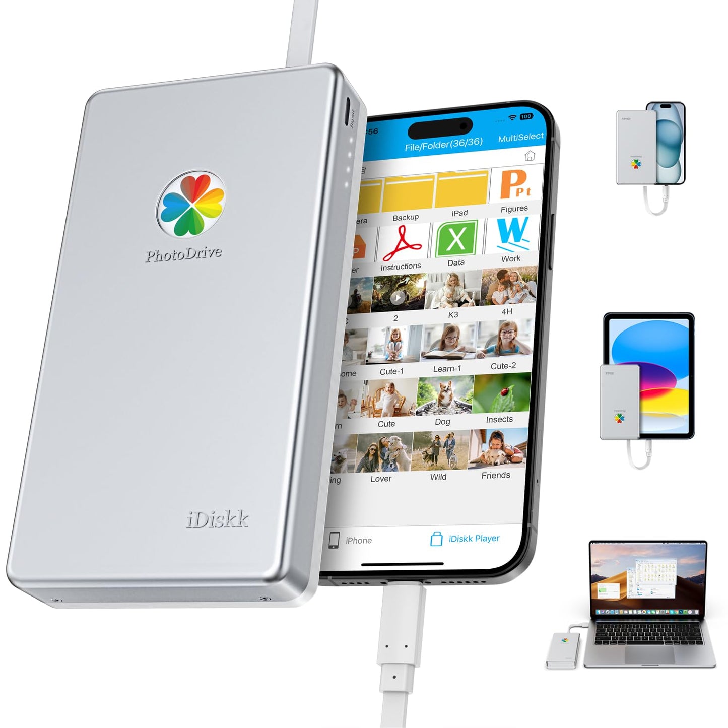 iDiskk 500GB USB 3.0 External Hard Drive 450 RPM Mechanical Hard Disk for Personal Use with Data Recovery Service