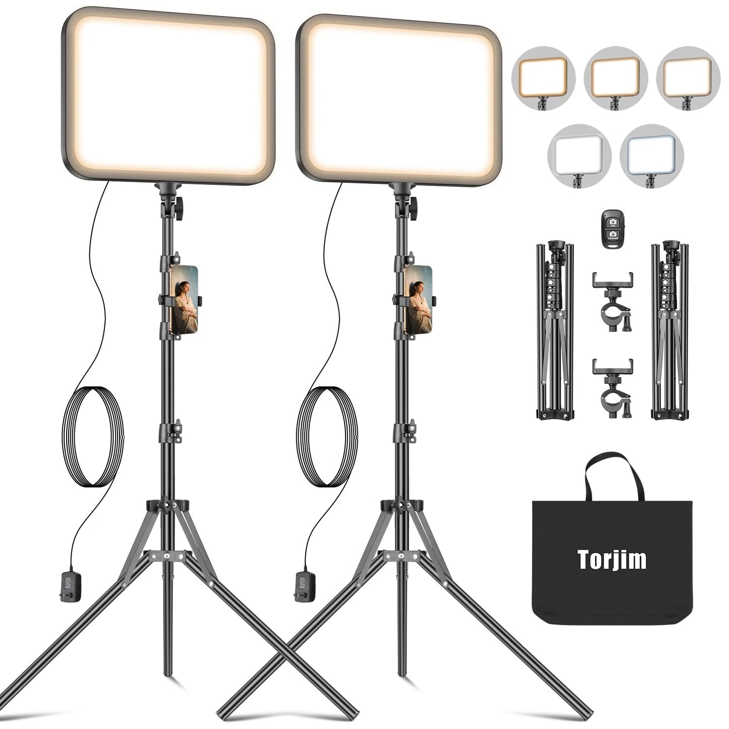 Torjim 12in LED Video Light Kit ABC01 1080p Continuous Output Lighting