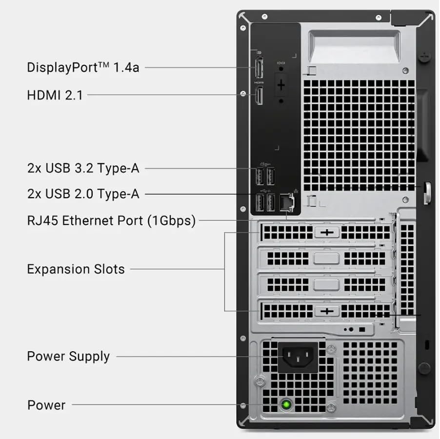 Dell Ect1250 Tower Desktop PC | Intel Core Ultra 5-225 | 32GB DDR5 RAM | 1TB SSD | 3840x2160 Resolution | Professional
