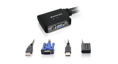 IOGEAR 2-Port USB KVM Switch GCS22U - 2048 x 1536 - Remote Button Switch - Plug n Play