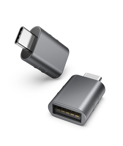 Syntech 2-Port USB C to USB 3.0 Adapter Pack - Model MARK3 - Metallic - Space Grey