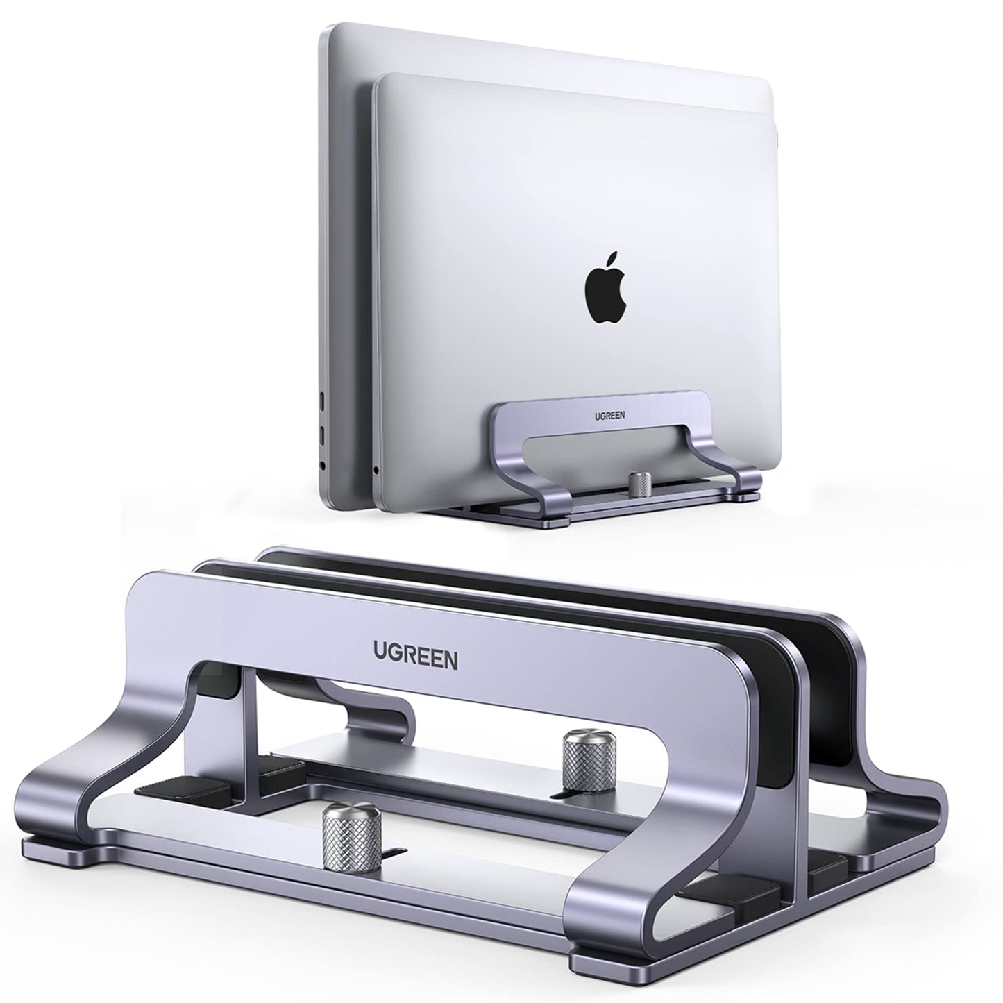 UGREEN 60643 Universal Vertical Laptop Stand Adjustable Compatible with Laptops 0.47-1" Thick Space Gray