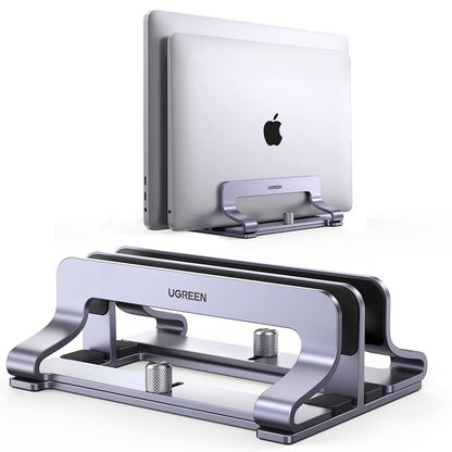 UGREEN 60643 Universal Vertical Laptop Stand Adjustable Compatible with Laptops 0.47-1" Thick Space Gray