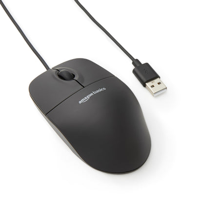 Amazon Basics 3-Button USB Wired Mouse MSU0939