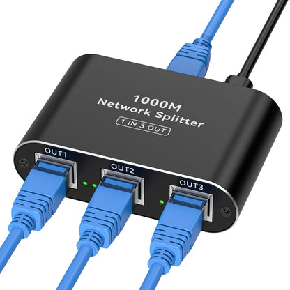 THXCDBID Ethernet Switch 1-to-3 RJ45 Splitter 1000Mbps ON-OFF 5V DC