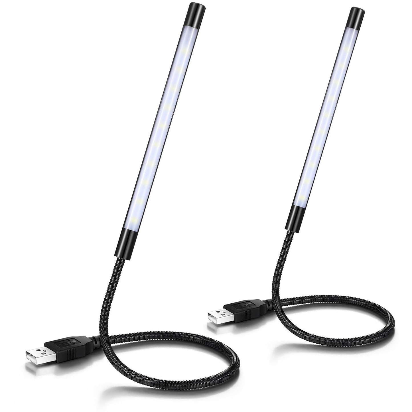Tujoe 2 Count SEW0943 USB LED Light 4.5W Touch Control Dimmable Adjustable Black