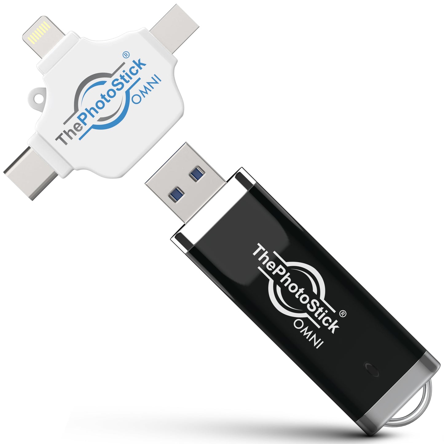 ThePhotoStick Omni 128GB USB 3.0 Flash Drive with Dual USB Connector - Automatic Photo and Video Backup Device