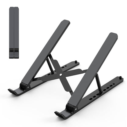 Tonmom Laptop Stand 10.5" x 1.96" x 0.68" Adjustable Metal/ABS/ Silicone Laptop Holder with 7 Levels of Height Adjustment for 10-15.6" Laptops and Tablets