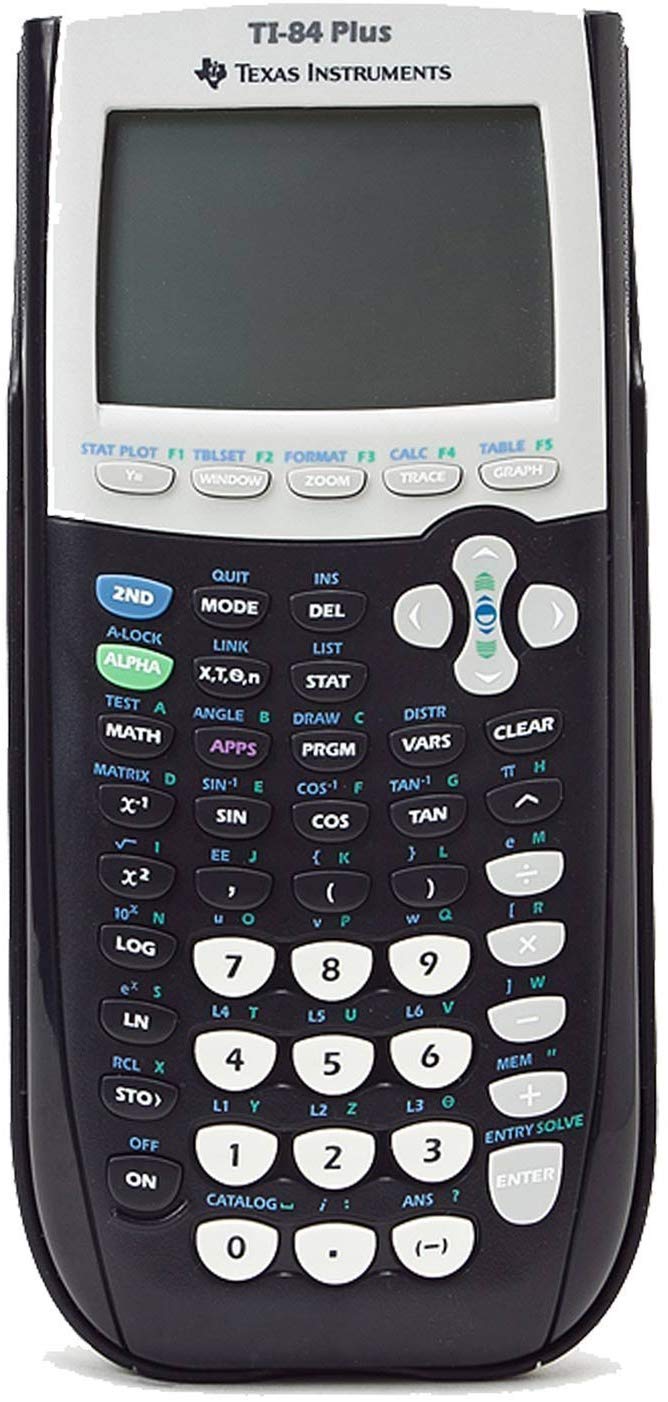 Texas Instruments TI-84 Plus Graphing Calculator 3” LCD Battery Powered Plastic Enclosure Black