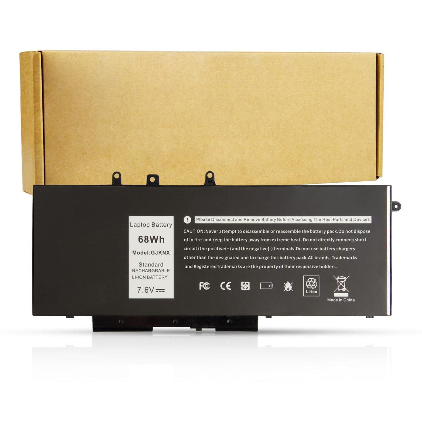 Futurebatt 68Wh GJKNX Lithium-Ion Battery 7.6V with 8500mAh Capacity for Laptops Compatibility