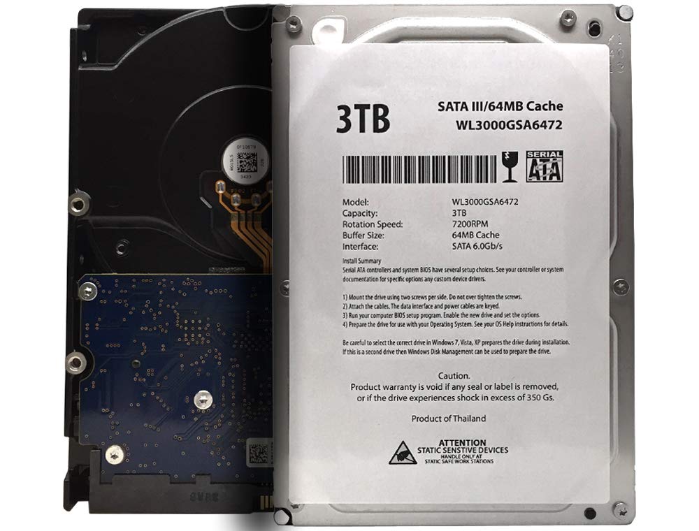Generic 3TB LYSB00X37FQBU-ELECTRNCS 7200RPM 64MB Cache SATA 6Gb/s 3.5" Internal Hard Drive