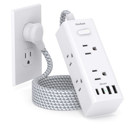 One Beat 10 Count 125 Volts OB6W3C Surge Protector Power Strip with 10 Outlets and 3 USB Ports