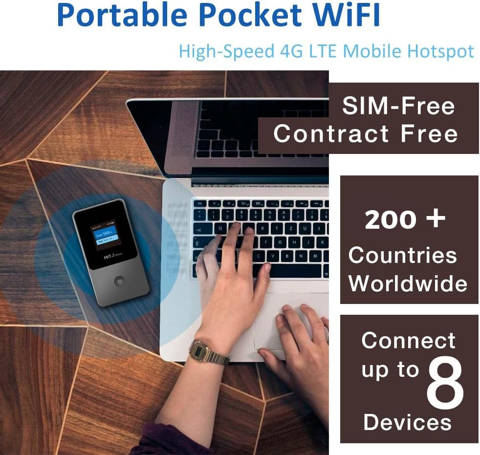 MITwireless Solutions WiFi T8 4G LTE Portable Hotspot Dual-Band 2.4GHz