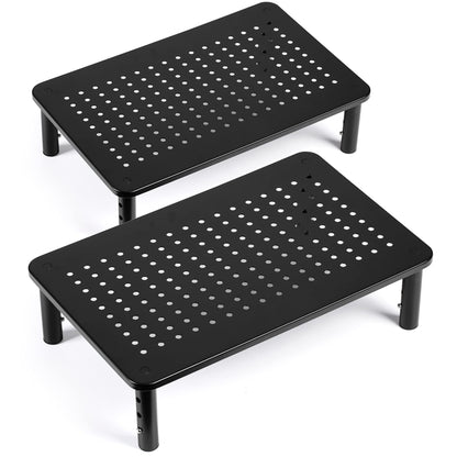 LOTEYIKE 14.6 x 9.3 Inches Monitor Riser 001 TV Riser Adjustable Ergonomic Metal Stand 2 Pack