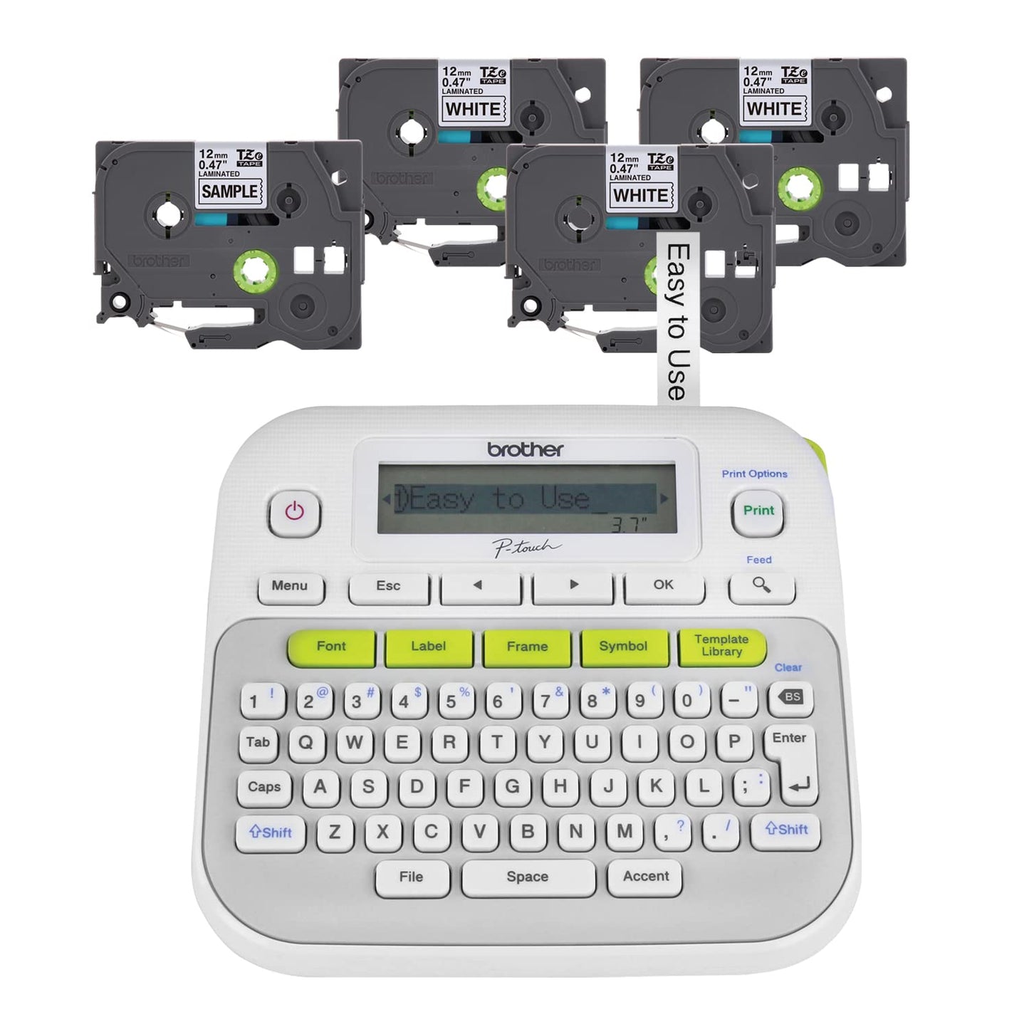 Brother PT-D210 Thermal Label Maker, Monochrome, 180 x 180 dpi, Portable
