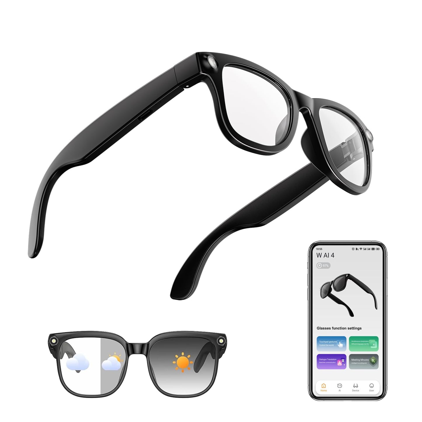 massway 5cm W AI 4 All Wearable Tech Glasses
