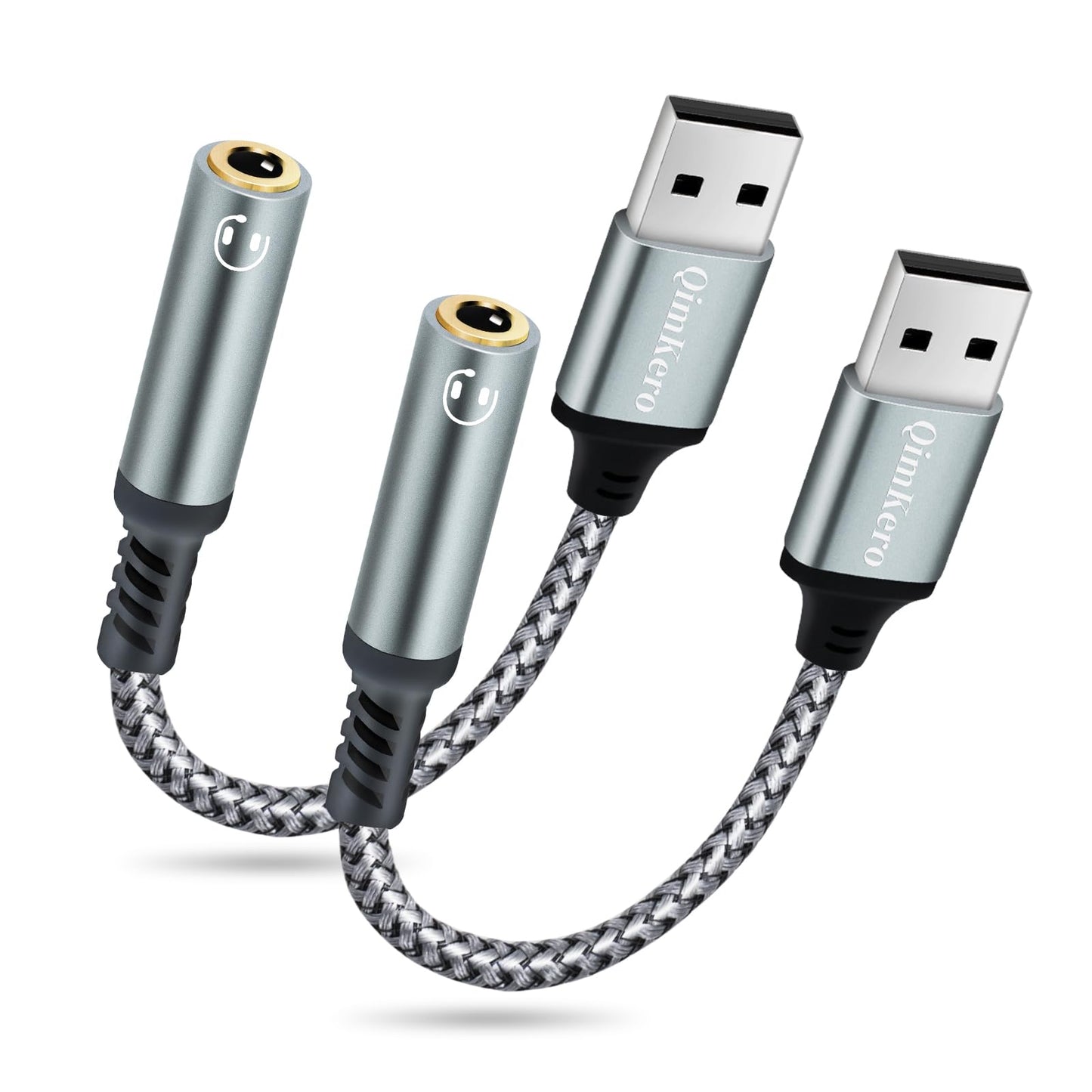 QimKero External Stereo Sound Card QK009 USB-A to 3.5mm TRRS 4-Pole Female Audio Adapter