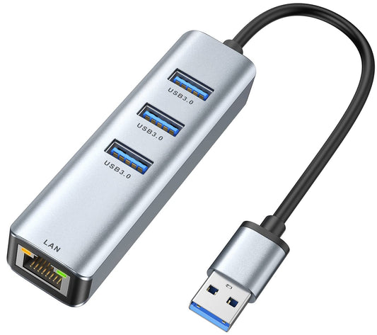 ABLEWE USB 3.0 4-in-1 Ethernet Adapter USB 3.0 Port Expansion RJ45 Gigabit Ethernet 5 Gbps