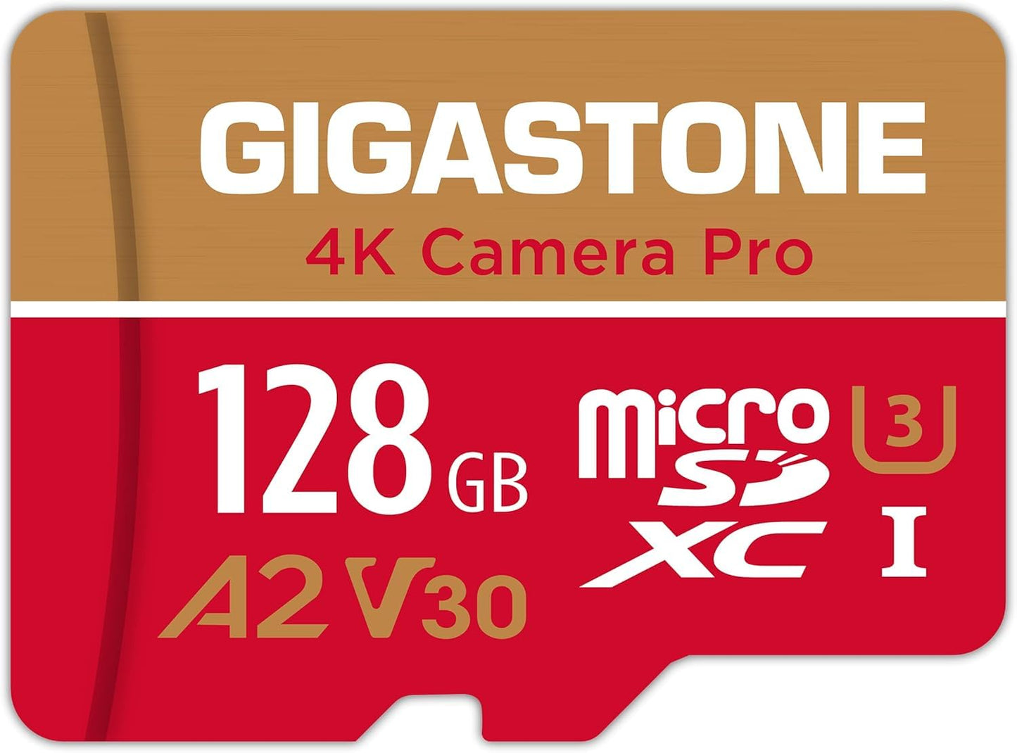 Gigastone 128GB Micro SDXC UHS-I U3 A2 V30 4K Video Memory Card