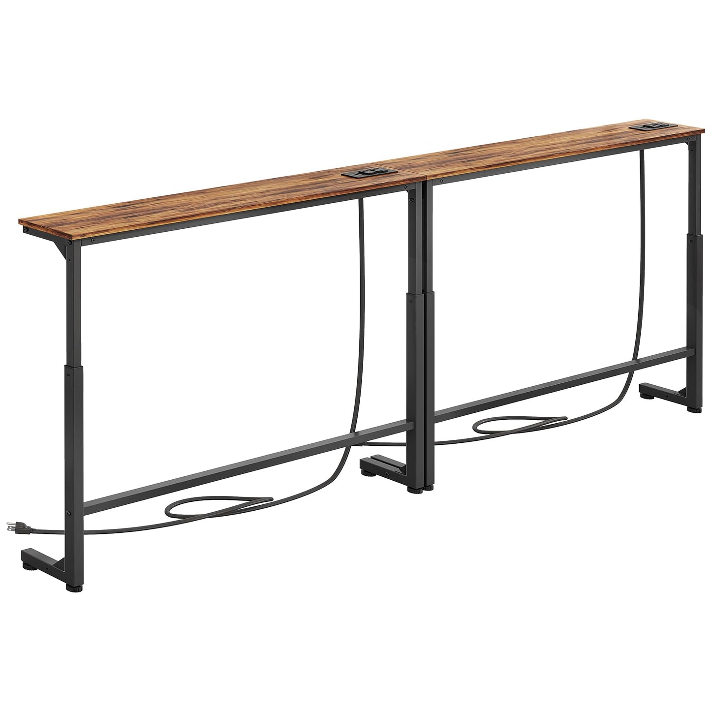 Kitstorack 2-Pack 78.8" Console Table ZXGZ-303 Adjustable Height & Power Outlets