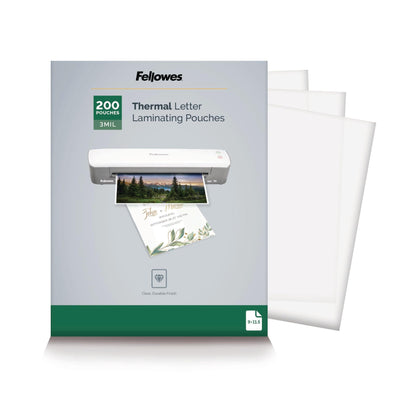 Fellowes 3mil Letter Size Laminating Pouches, 200 Count, 9 x 11.5 inches, Clear