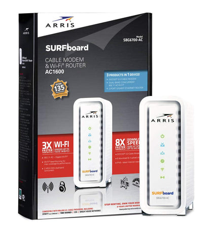 Electronics World Arris Surfboard SBG6700AC Dual-Band 802.11ac Wi-Fi Modem Router