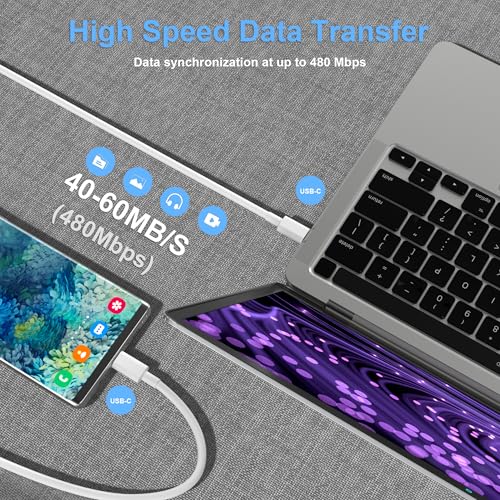 BSTOEM 2.0m Type-C to Type-C Charging Cable 60W Power Delivery for iPhone 17 & MacBook Pro