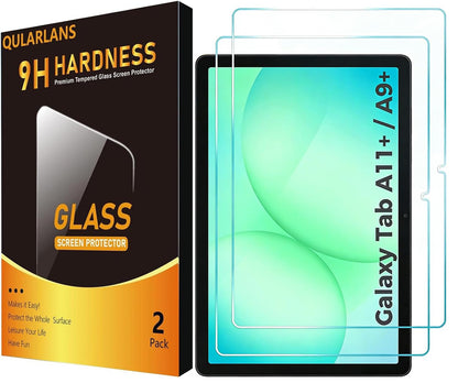 Qularlans 2 Pack Tempered Glass Screen Protector for Samsung Galaxy Tab A9 Plus 11 Inch 2023 SM-X210/X216/X218 & Tab A11 Plus 2025 SM-X230/X235/X236B 9H Hardness HD Clear Bubble-Free