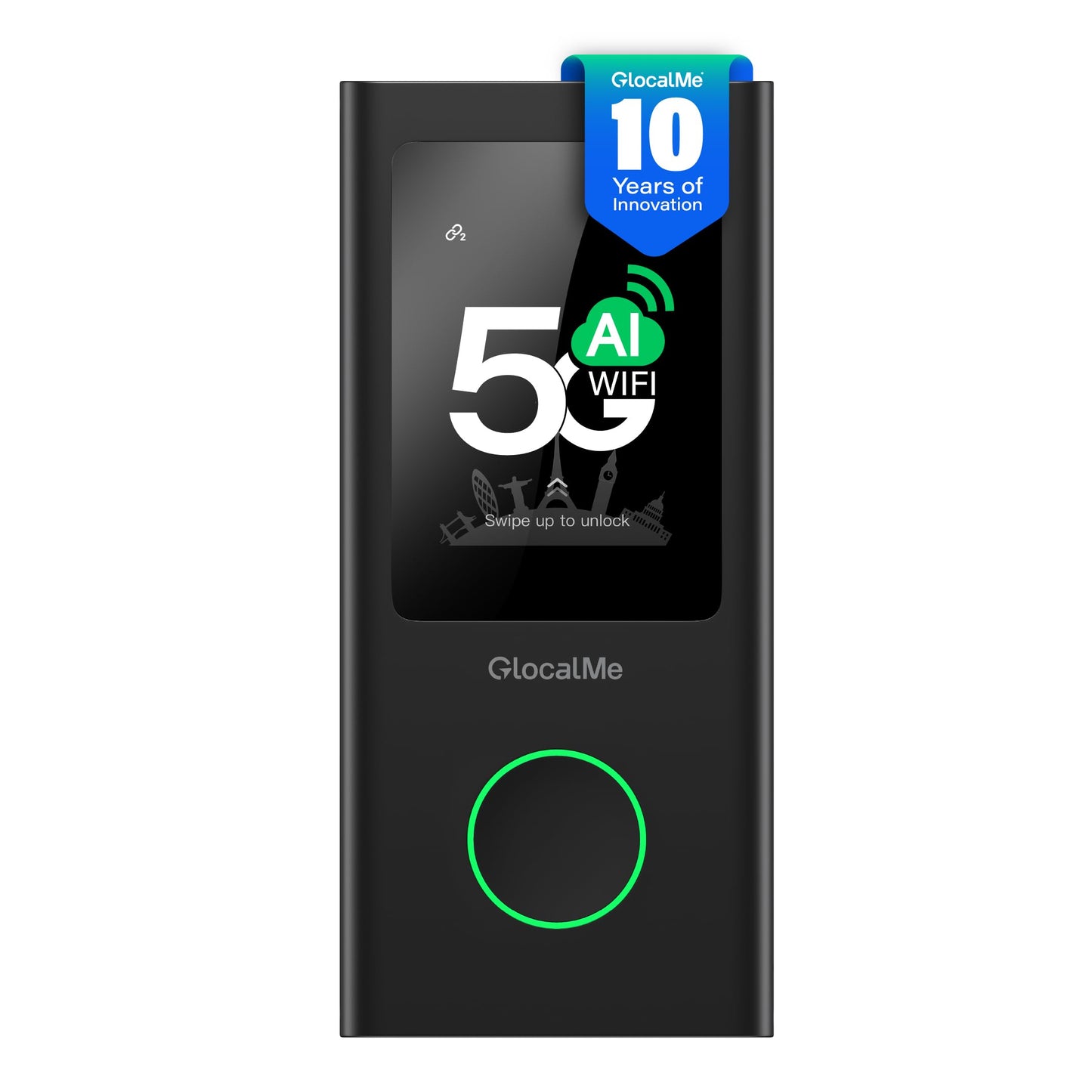 GlocalMe Numen Air 5G Mobile Hotspot, Dual-Band, Up to 2.5 Gbps, Portable WiFi Device, Global Connectivity System