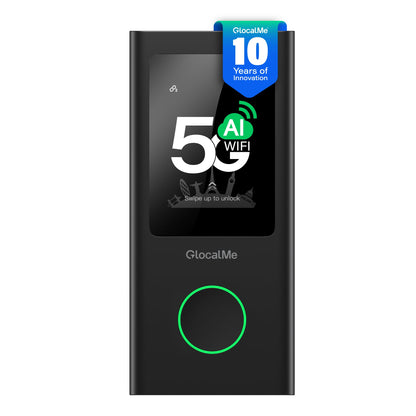GlocalMe Numen Air 5G Mobile Hotspot, Dual-Band, Up to 2.5 Gbps, Portable WiFi Device, Global Connectivity System